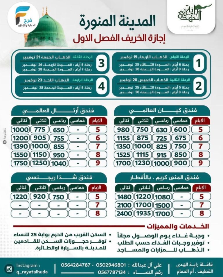 رحلات قافلة راية الهدى إجازة الخريف / المدينة المنورة